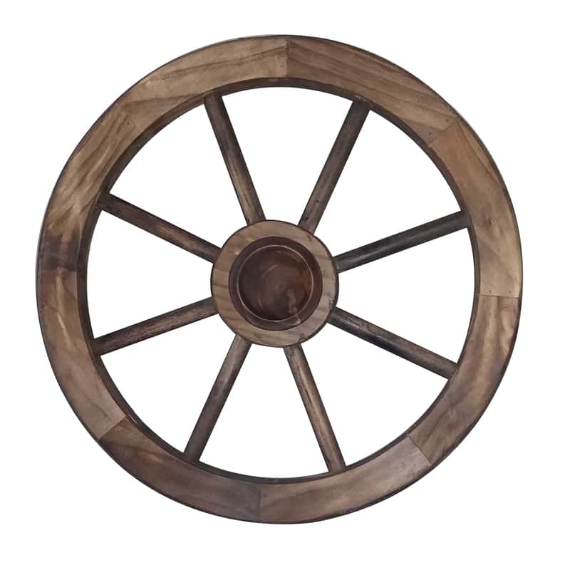  Leigh Country Brown Wood 18 In. H Decorative Wagon Wheel