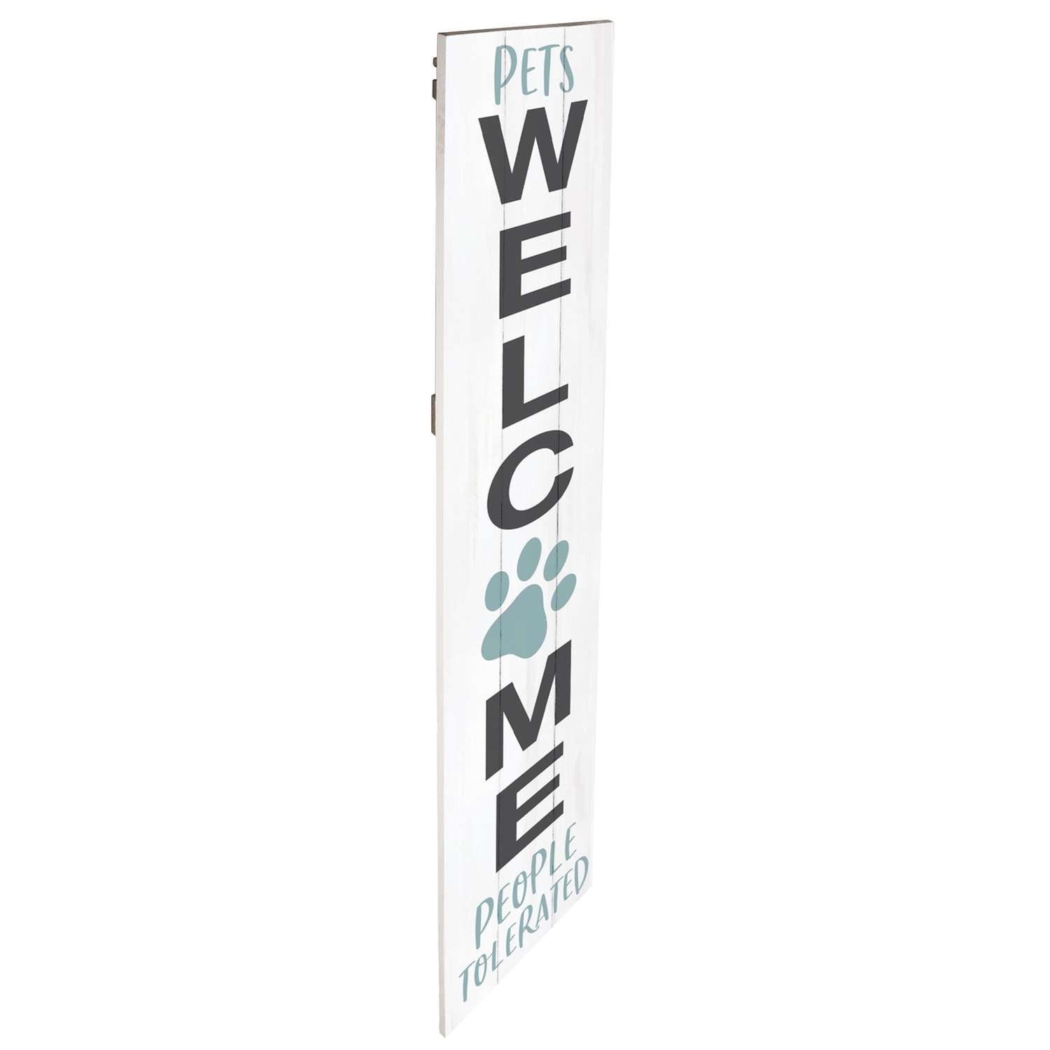  P. Graham Dunn Multicolored Wood 47 In. H Pets Welcome People Tolerated Porch Sign