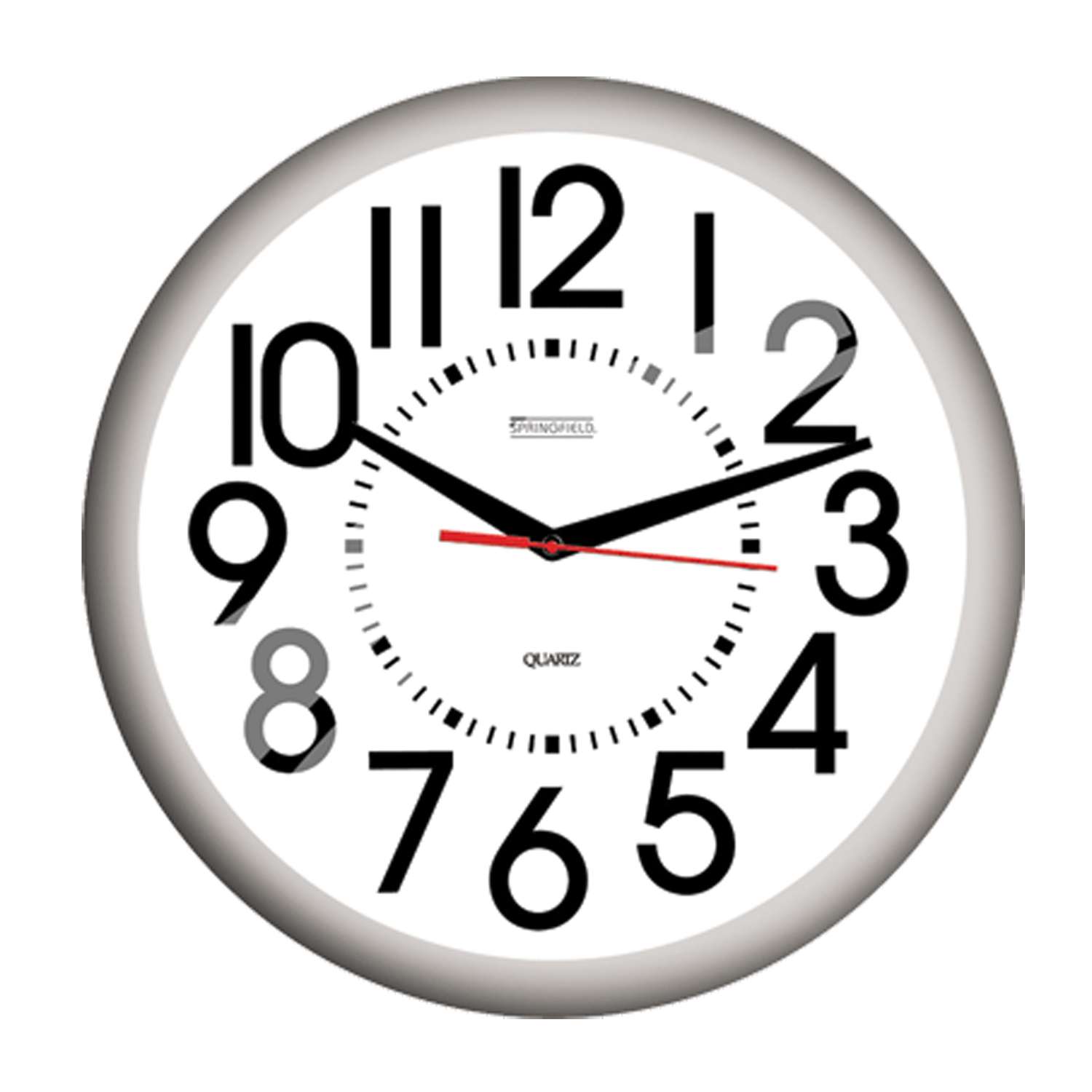  Taylor Big And Bold Dial Clock Plastic Black/White 13.25 In.