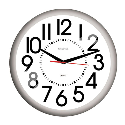  Taylor Big And Bold Dial Clock Plastic Black/White 13.25 In.