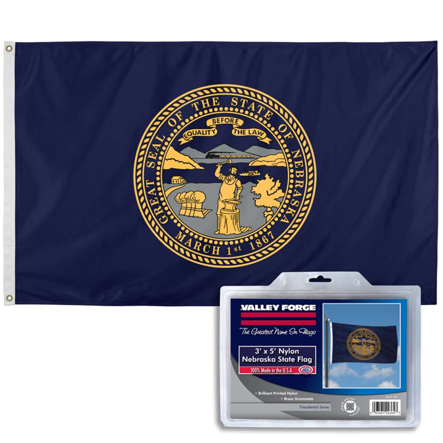  Valley Forge Nebraska State Flag 36 In. H X 60 In. W