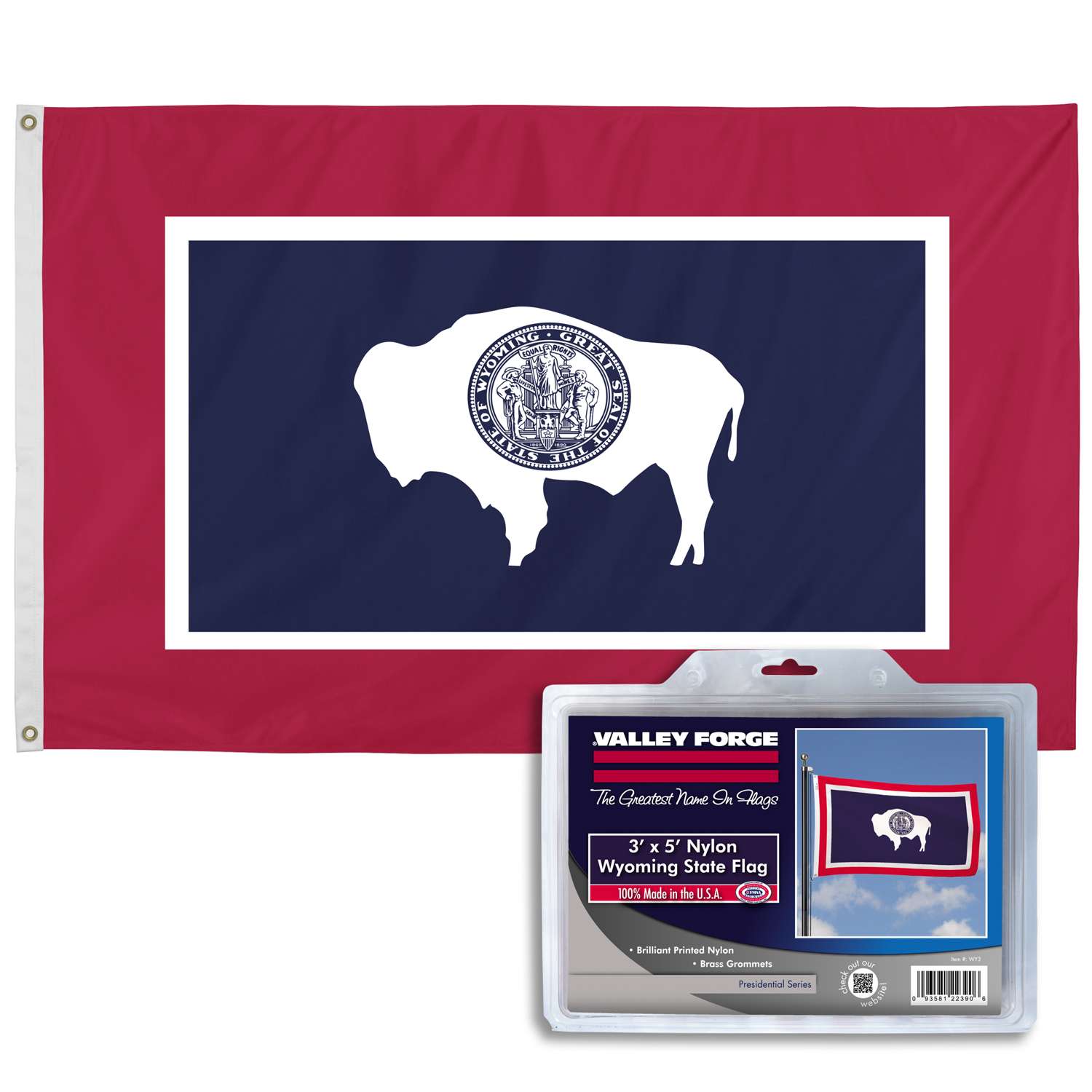  Valley Forge Wyoming State Flag 36 In. H X 60 In. W