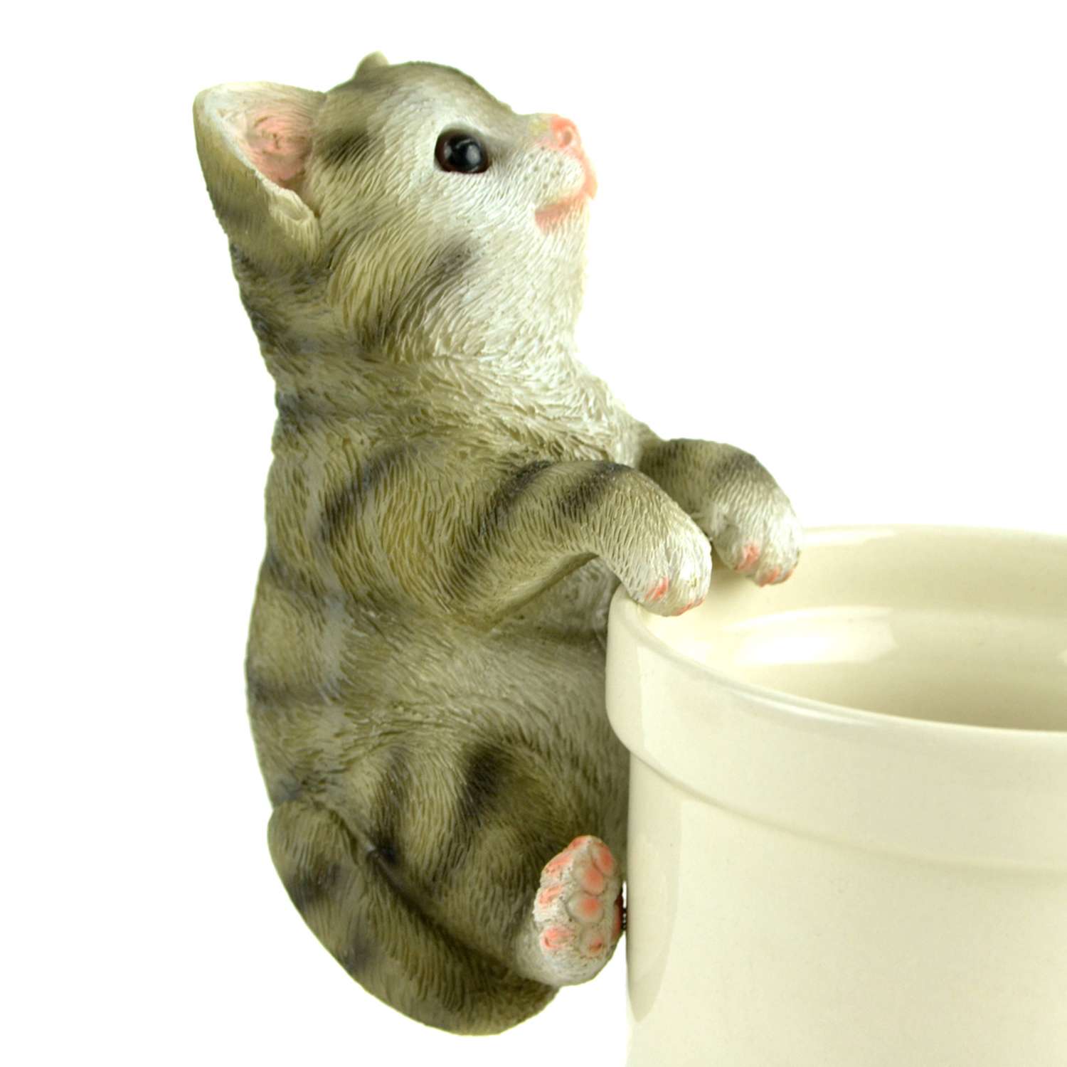  Midwest Design Imports Gray Polyresin 6 In. H Cat Pot Hanger Outdoor Decoration