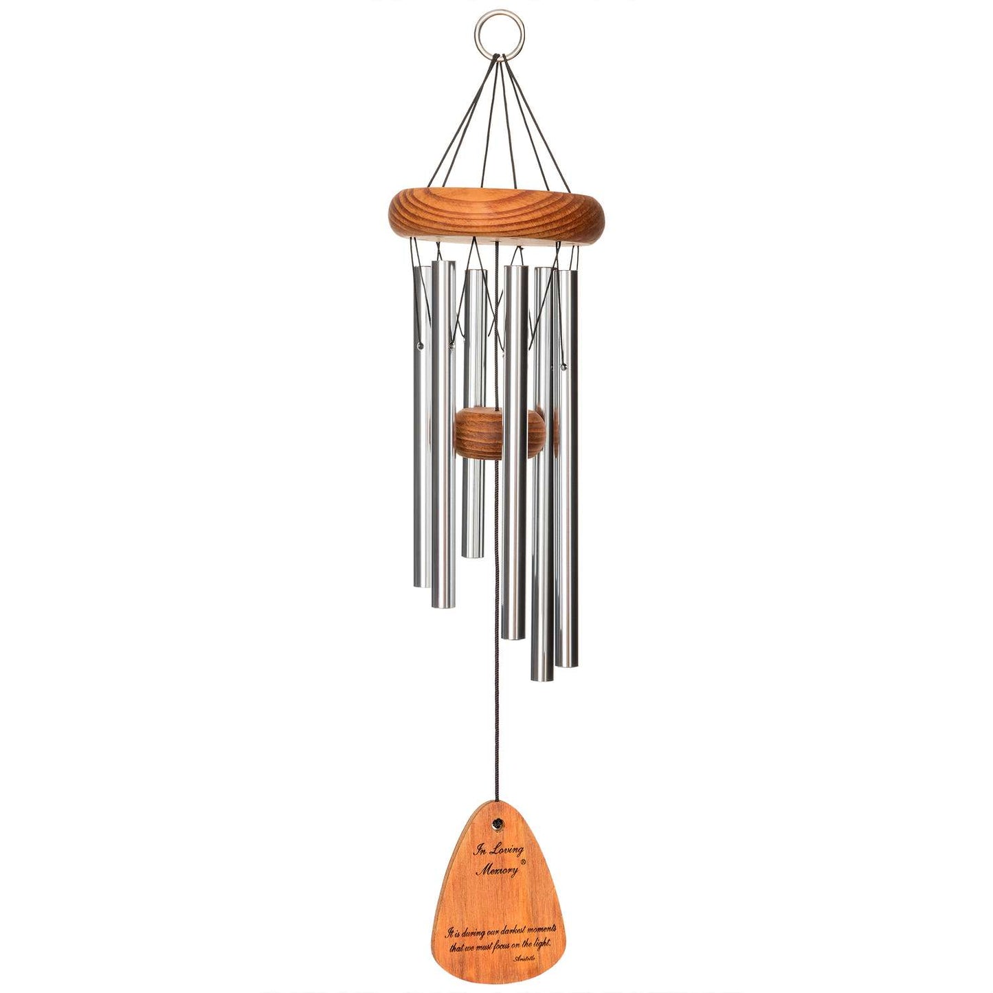  Wind River In Loving Memory Silver Aluminum/Wood 18 In. Wind Chime