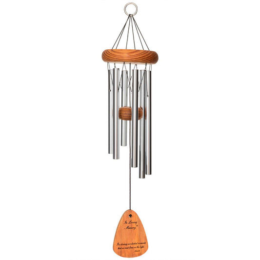  Wind River In Loving Memory Silver Aluminum/Wood 18 In. Wind Chime