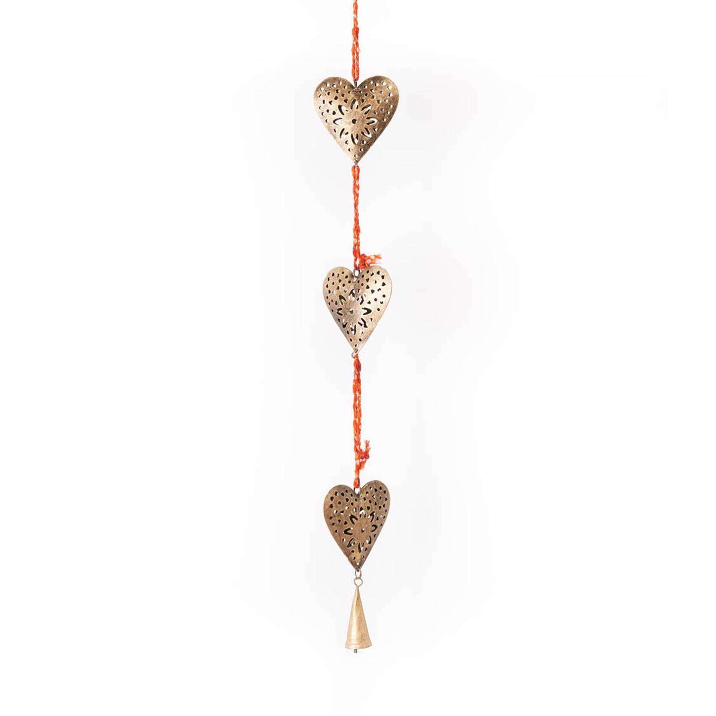 Matr Boomie Chakshu Sari Multi-color Iron 4 In. Heart Trio Bell Chimes