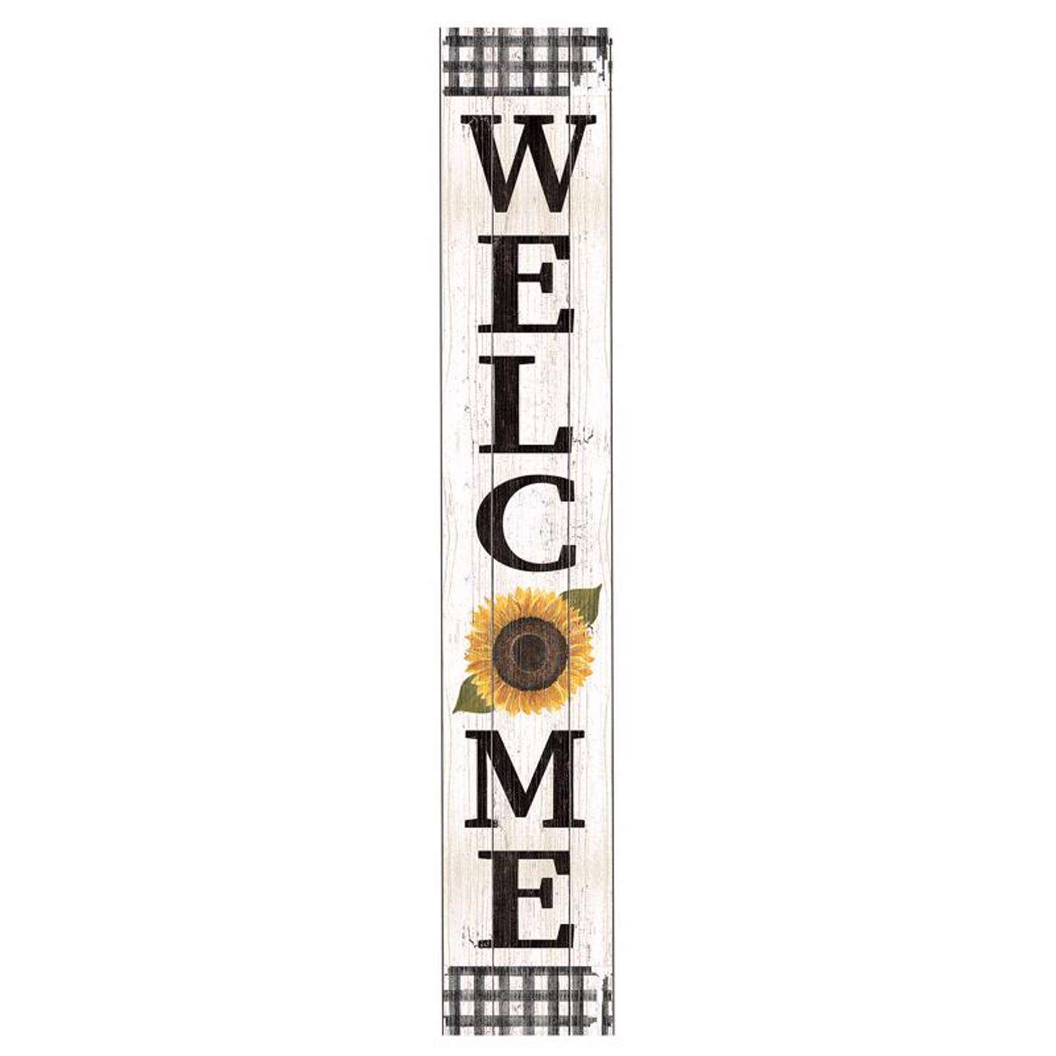  My Word! Black/White Wood 46.5 In. H Welcome - Sunflower Porch Sign