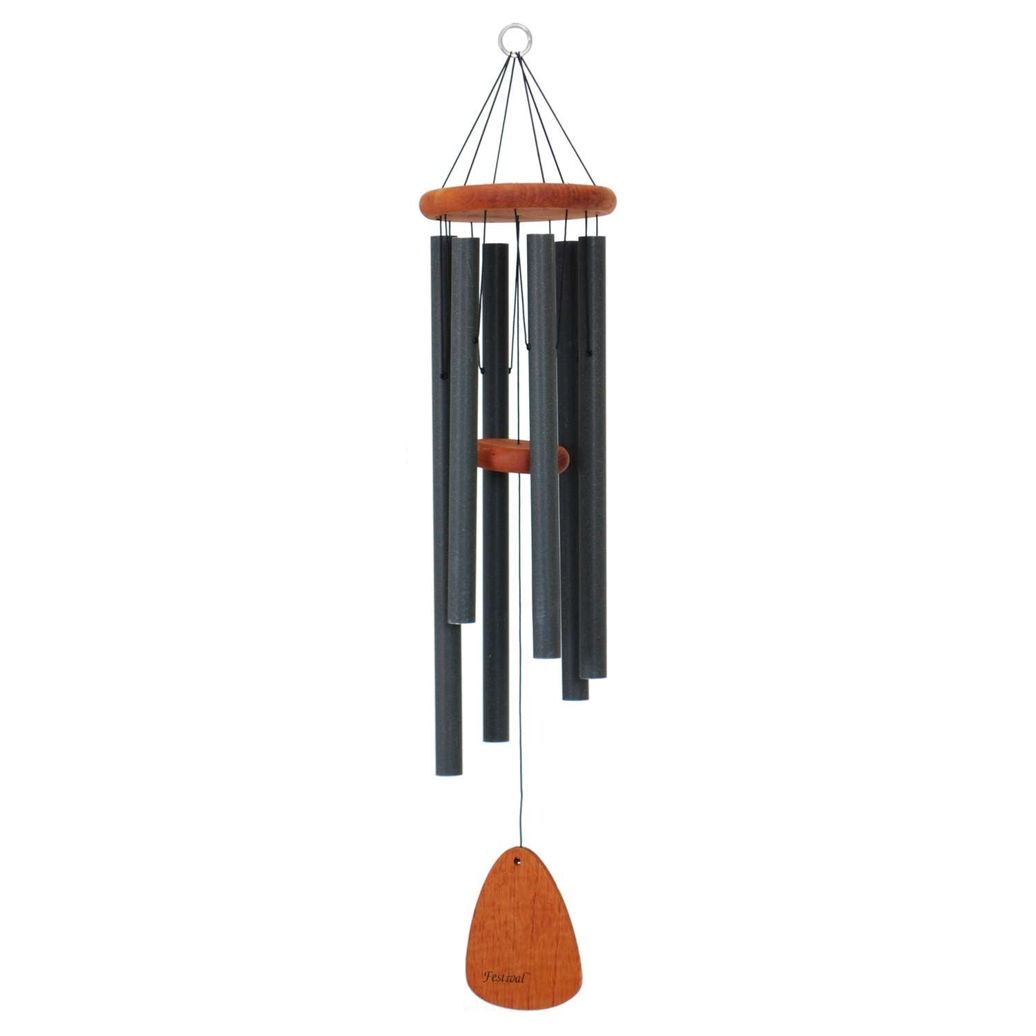  Festival Forest Green Aluminum/Wood 36 In. Wind Chime