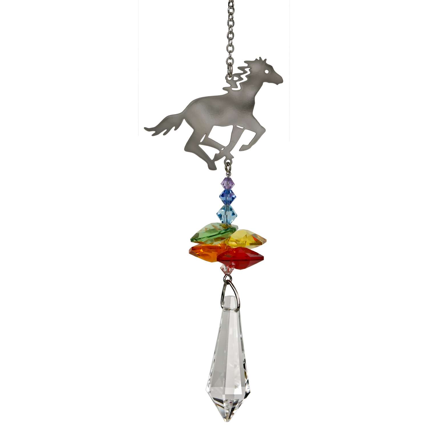  Woodstock Chimes Multi-color Crystal 4.5 In. Horse Wind Chime
