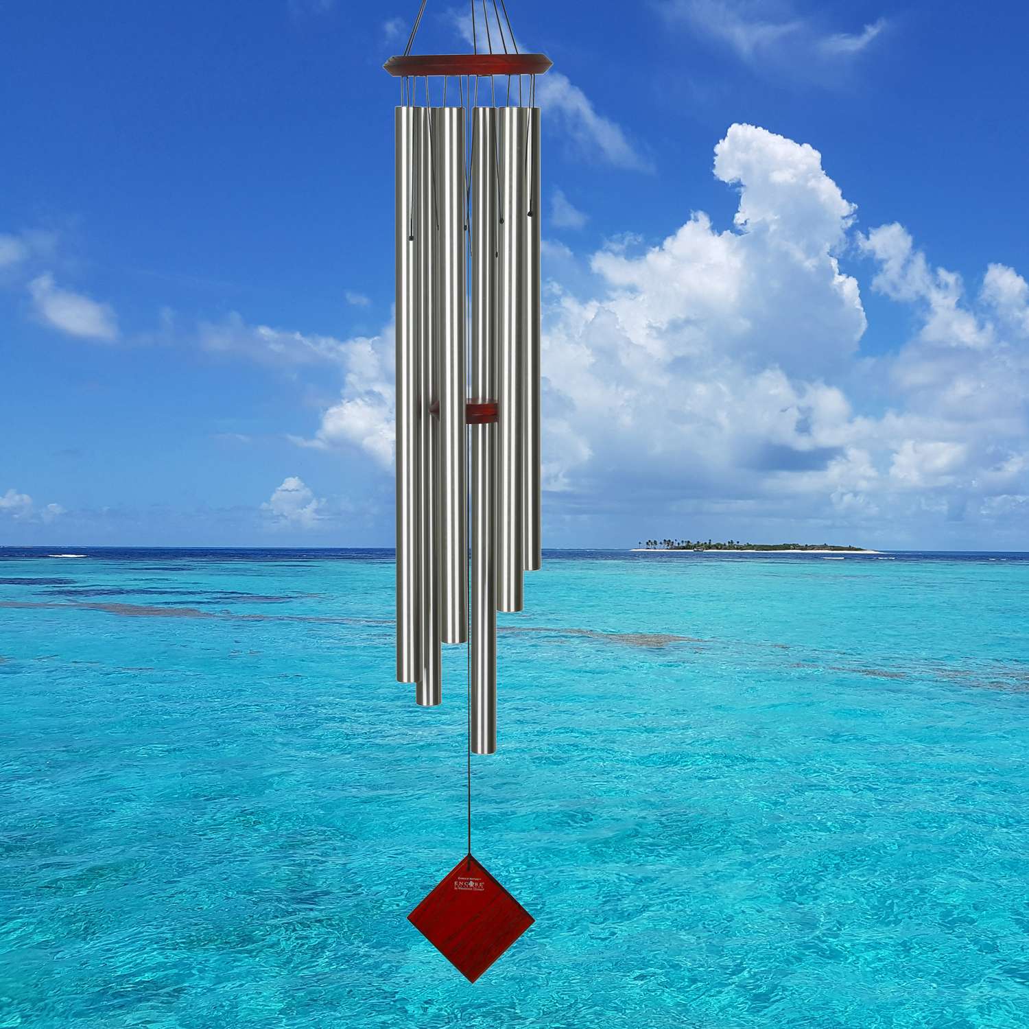  Woodstock Chimes Signature Collection Brown/Silver Aluminum/Wood 54 In. Wind Chime