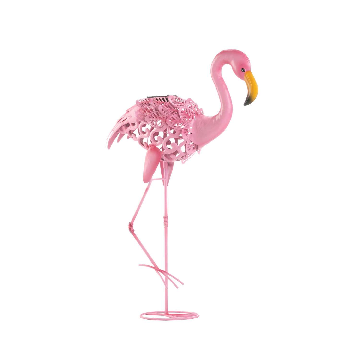  Zingz & Thingz Pink Iron 27 In. H Leaning Flamingo Statue