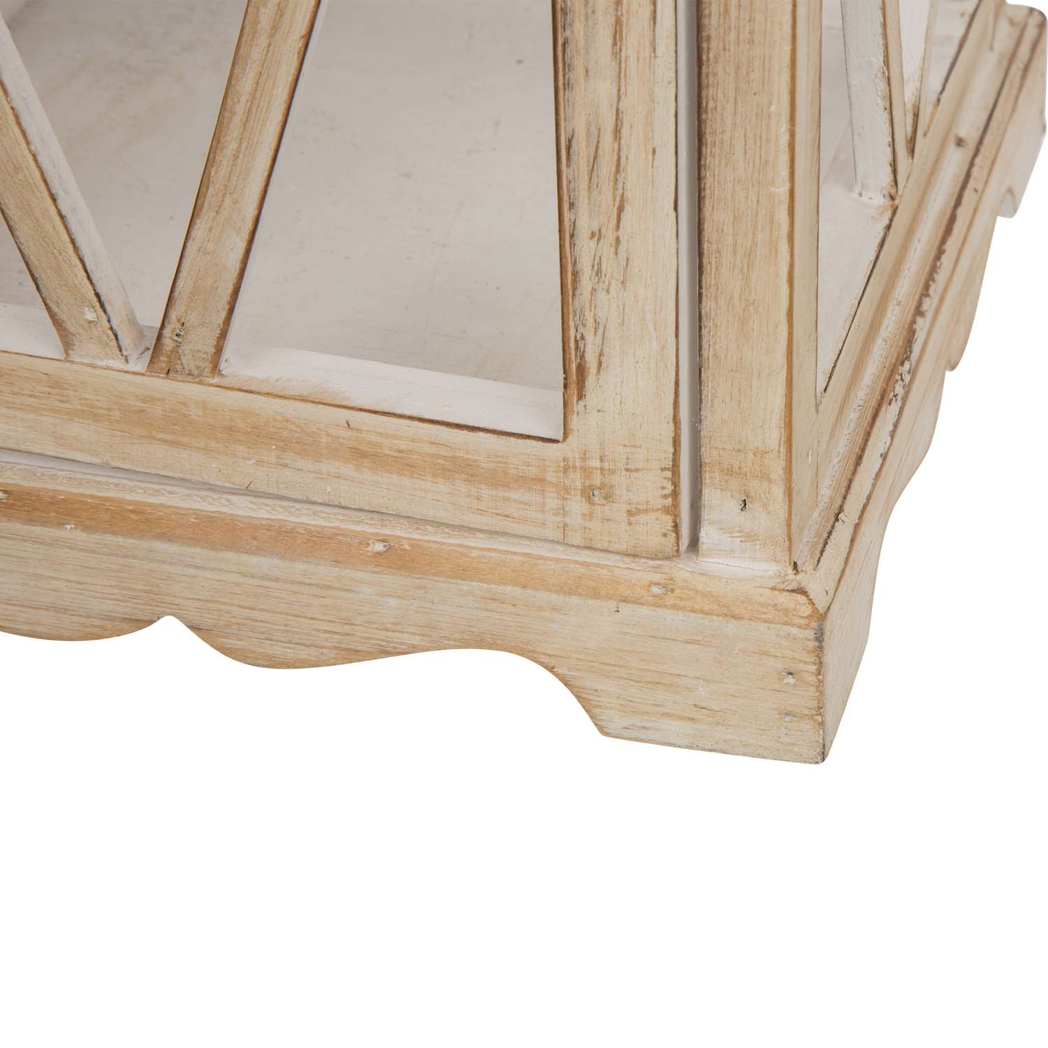  Glitzhome 28.74 In. Iron/Wood Lantern White