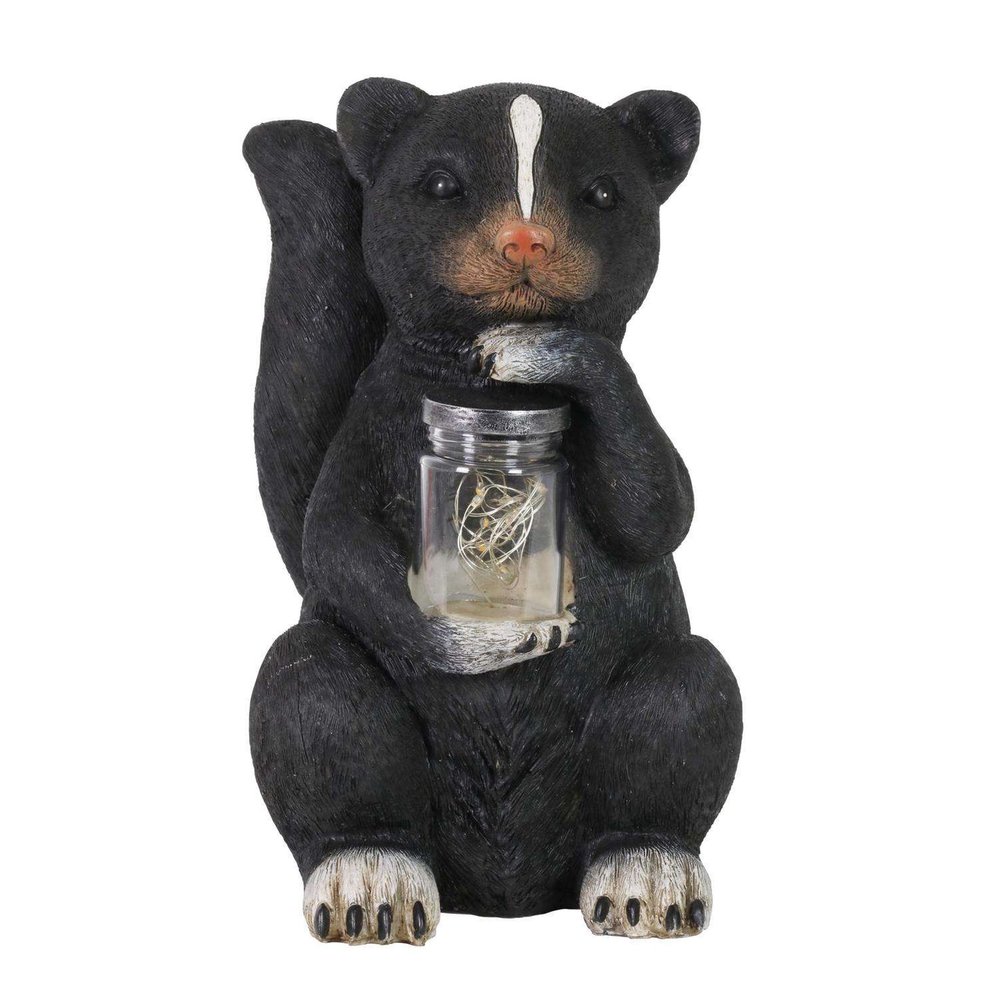  Exhart WindyWings Resin Black 10 In. Skunk With LED Firefly Jar Statue