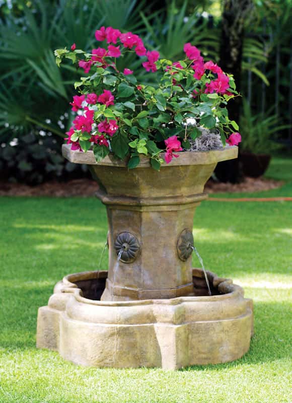  Living Accents Planter Fountain 27 " X 27 " X 24.5 " Brown Resin & Fiberglass