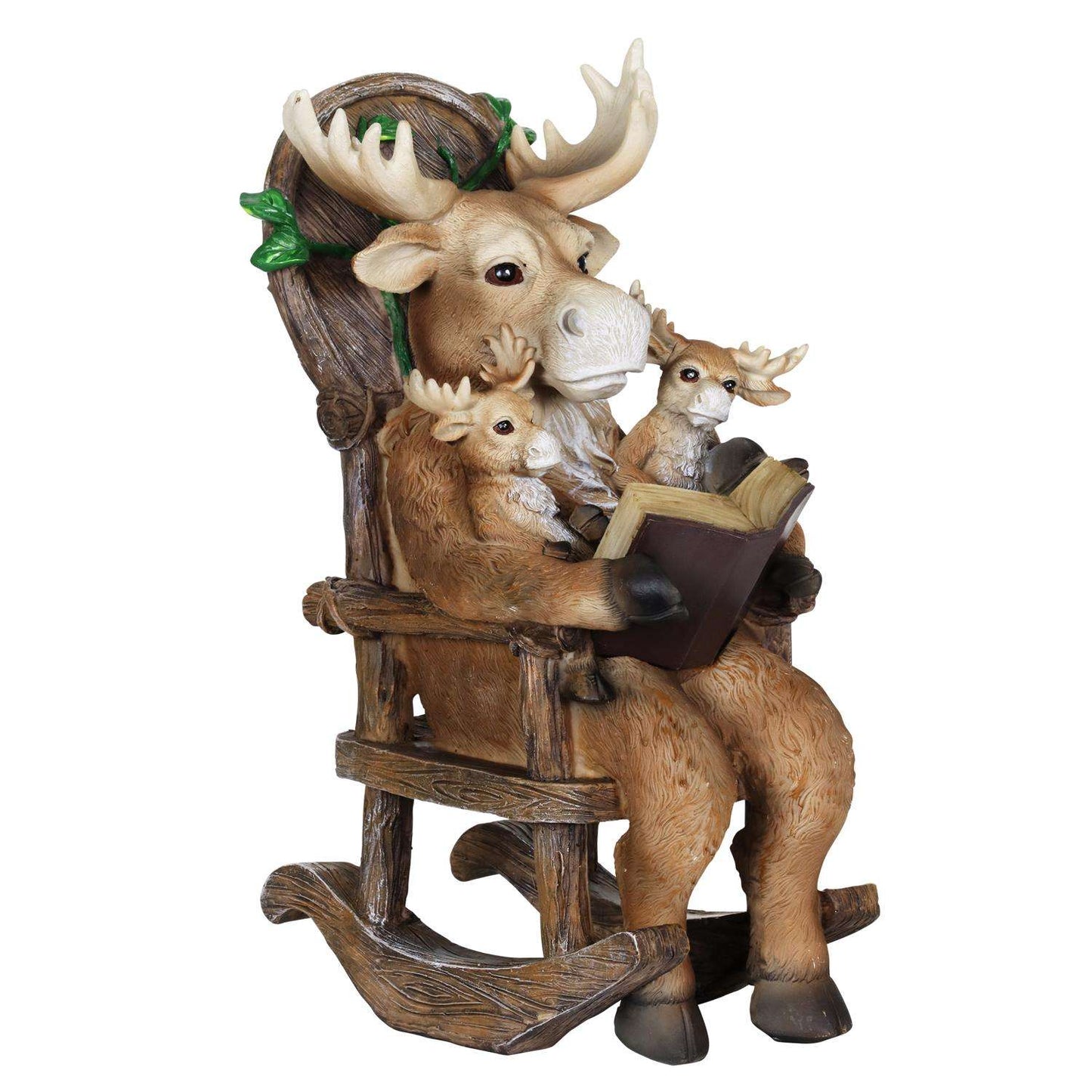  Exhart WindyWings Multicolored Resin 12.5 In. H Moose Family Reading Story Statue
