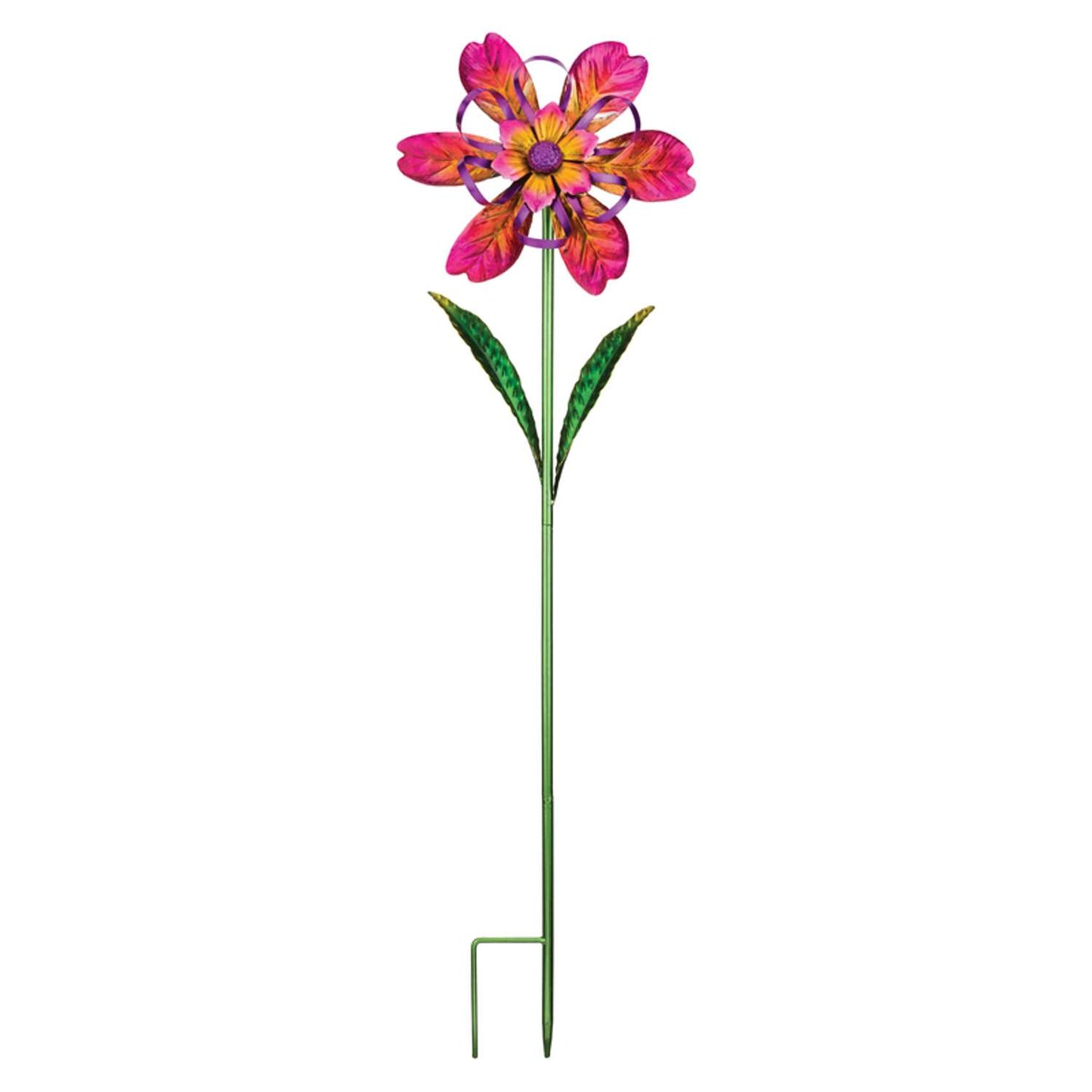  Regal Art & Gift Assorted Metal 36 In. H Flower Ribbon Garden Stake Spinner