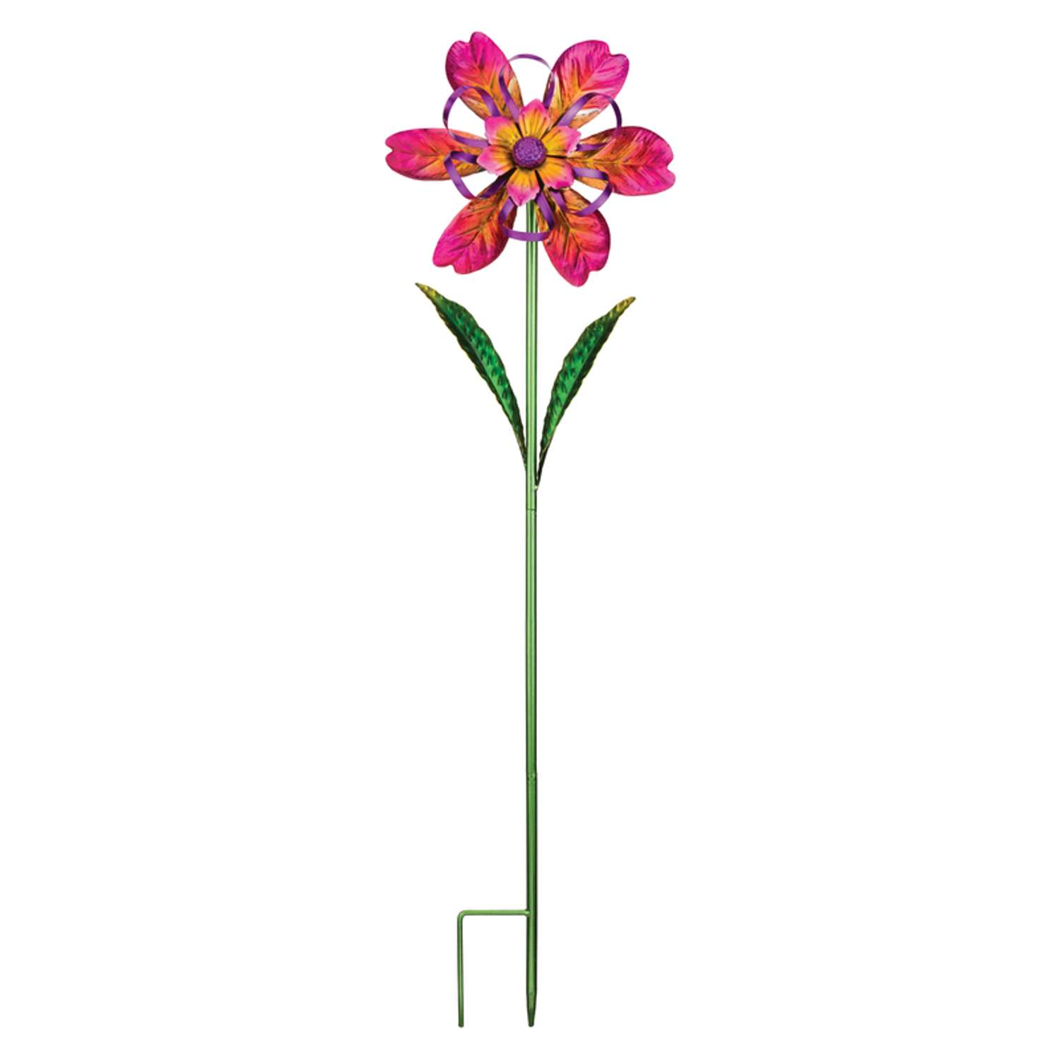  Regal Art & Gift Assorted Metal 36 In. H Flower Ribbon Garden Stake Spinner