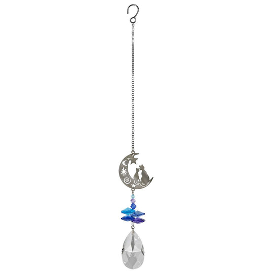  Woodstock Chimes Multi-color Crystal 4.5 In. Cat Wind Chime