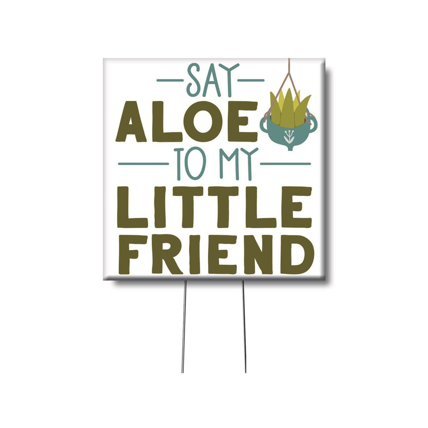  My Word! Multicolored Wood 4 In. H Say Aloe To My Little Friend Plant Pokes