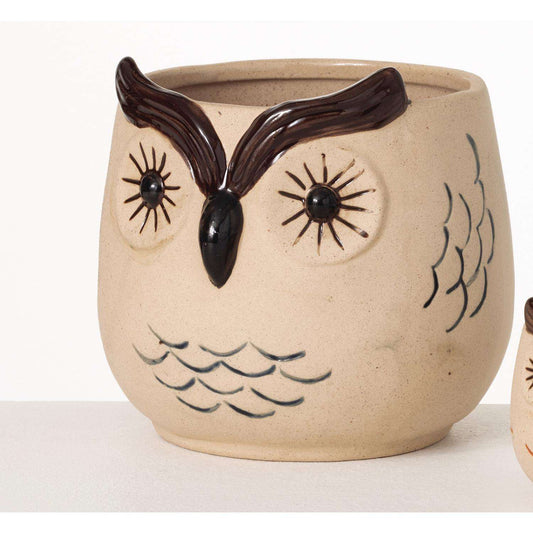  Sullivans Brown Ceramic 6 In. H Owl Planter