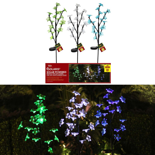  Alpine Solalris Multicolored Plastic 38 In. H Flowering Tree Branch Solar Garden Stake