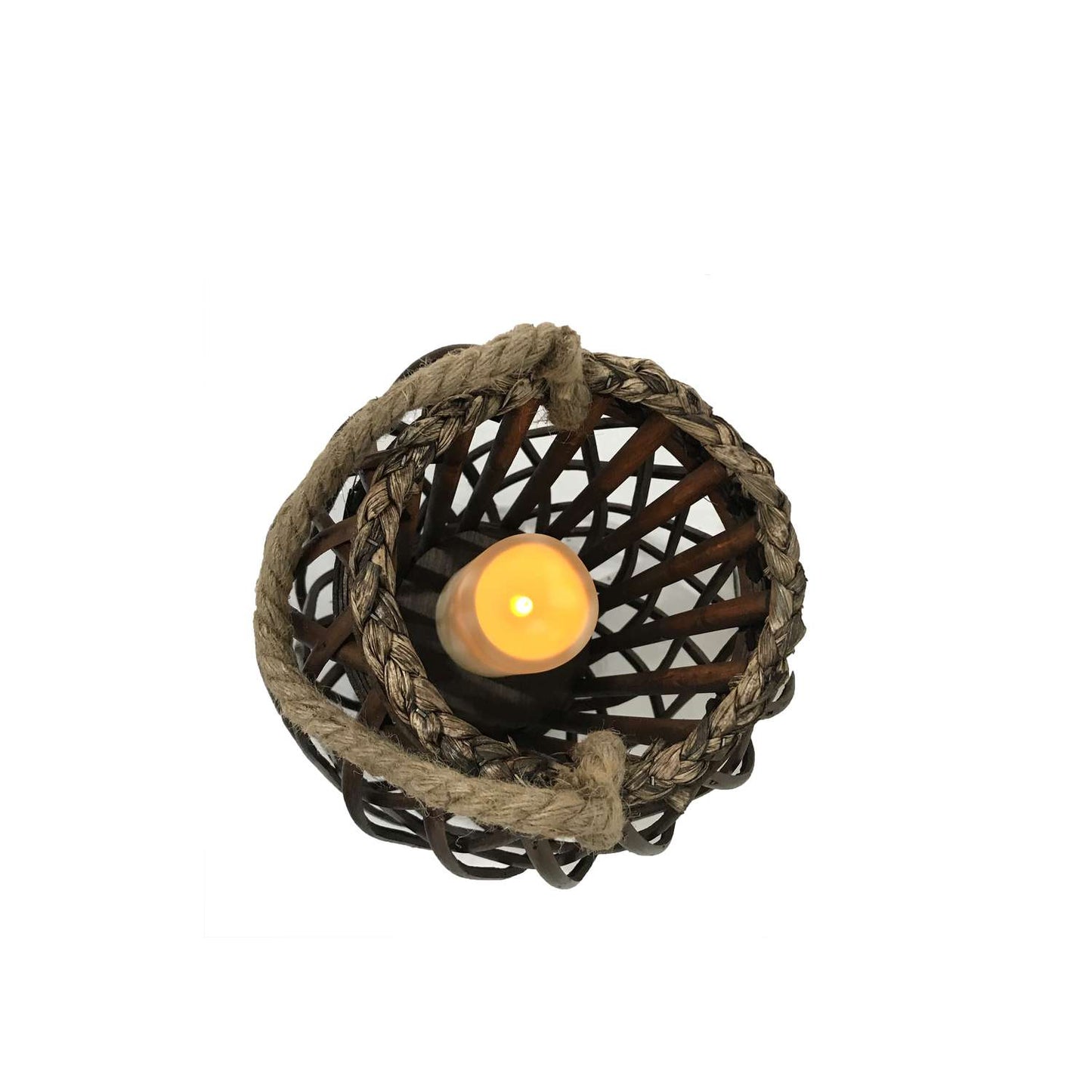  Infinity 16 In. Wood Willow Hanging Lantern Brown