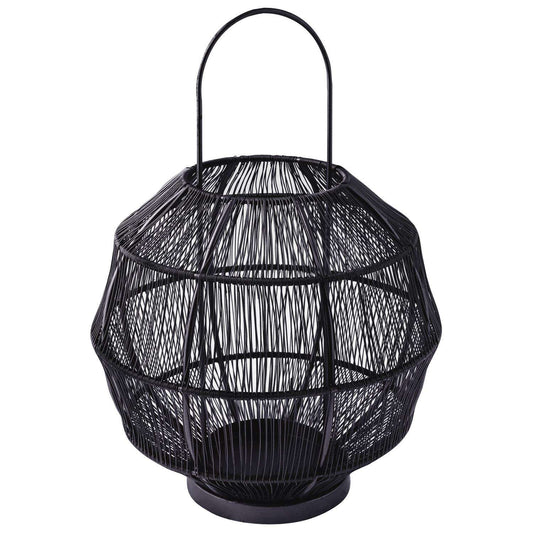  Karma Gifts 11.81 In. Round Wire Lantern Black