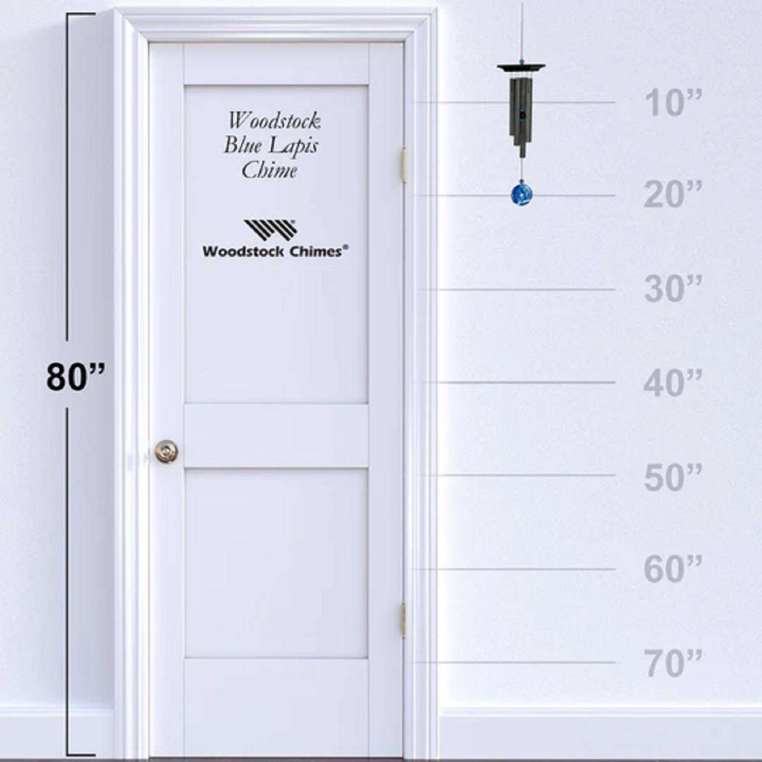  Woodstock Chimes Signature Collection Black/Blue Aluminum/Wood 21 In. Blue Lapis Wind Chime