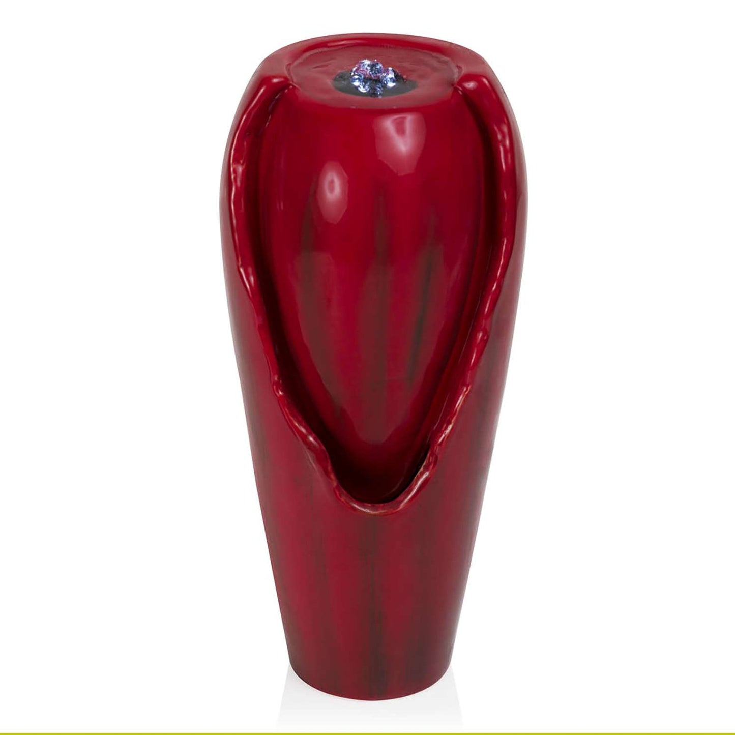  Alpine Ceramic Red 11 In. H Table Top Fountain
