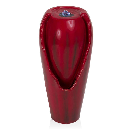  Alpine Ceramic Red 11 In. H Table Top Fountain