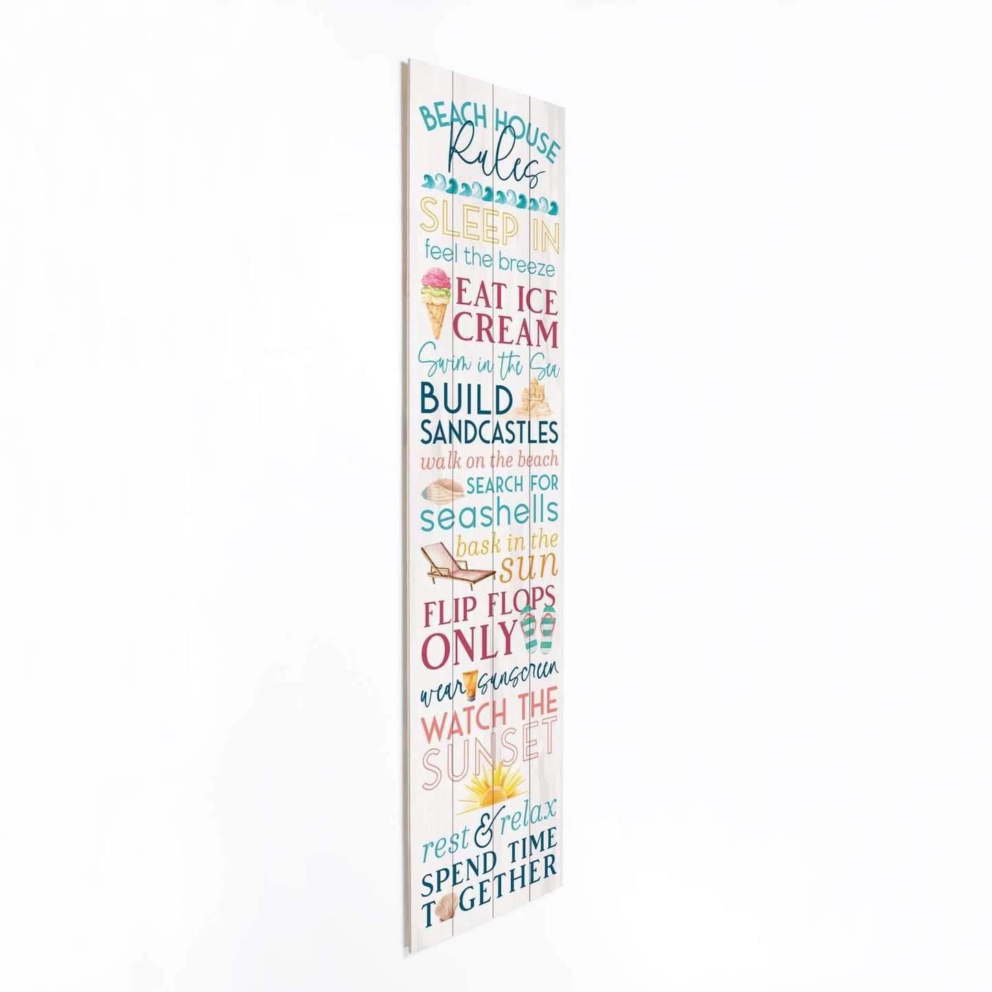  P. Graham Dunn Multicolored Wood 60 In. H Beach House Rules Porch Sign
