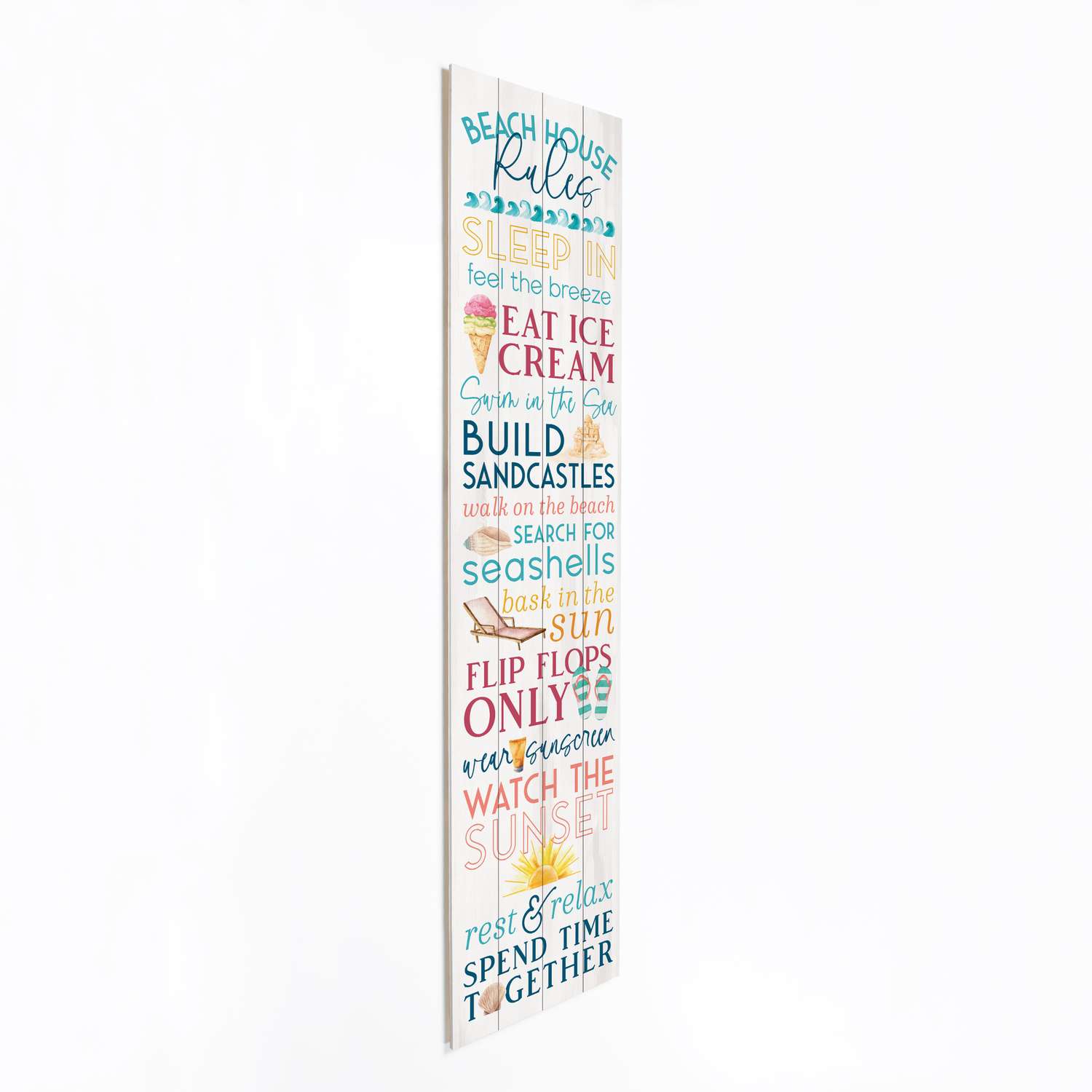  P. Graham Dunn Multicolored Wood 60 In. H Beach House Rules Porch Sign