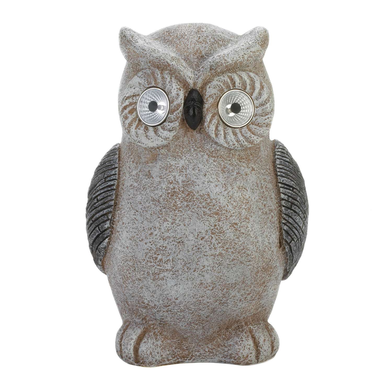  Summerfield Terrace Gray Polyresin 12 In. H Owl Solar Statue