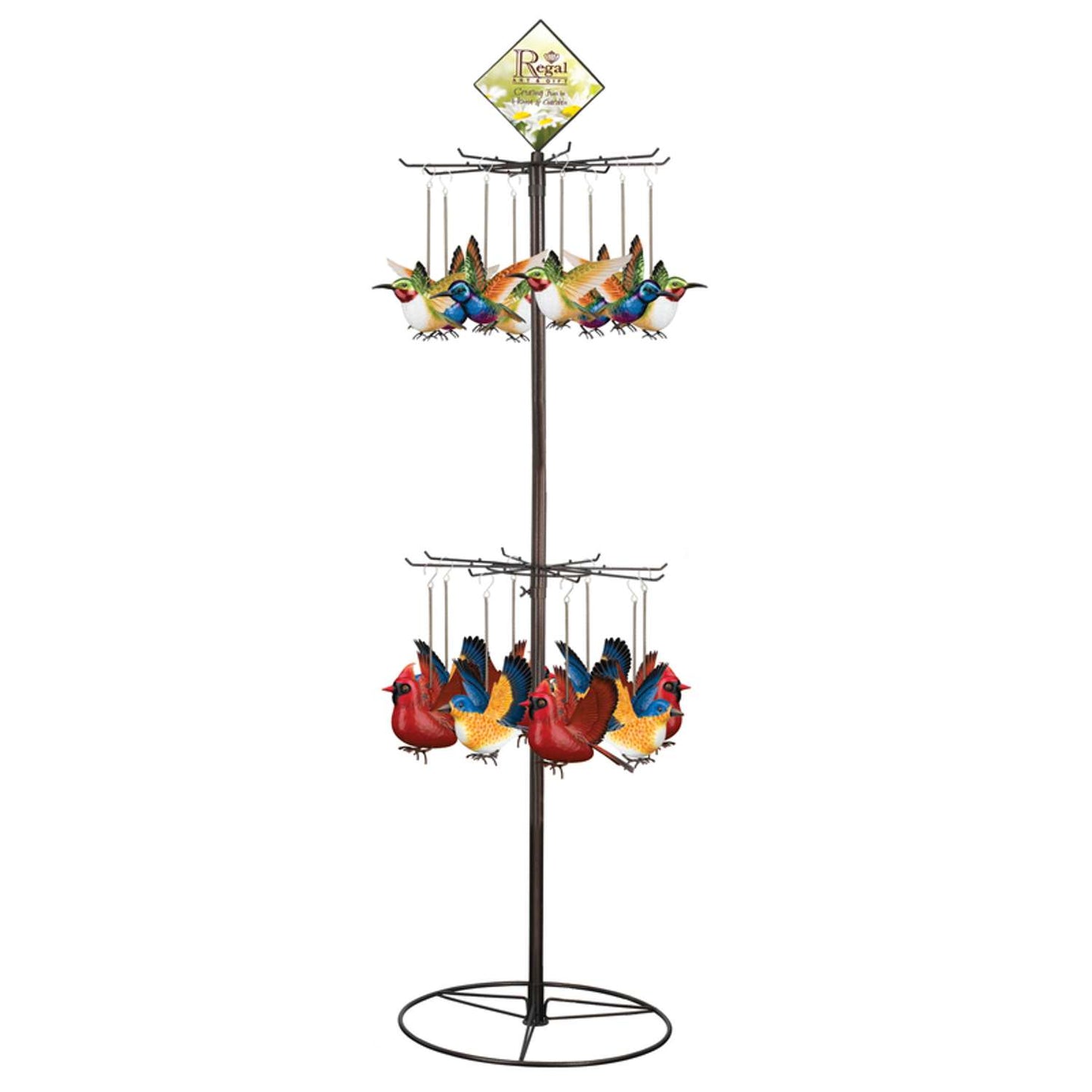  Regal Art & Gift Assorted Metal 10.75 In. H Bouncie Bird/Hummingbird Garden Stake Spinner