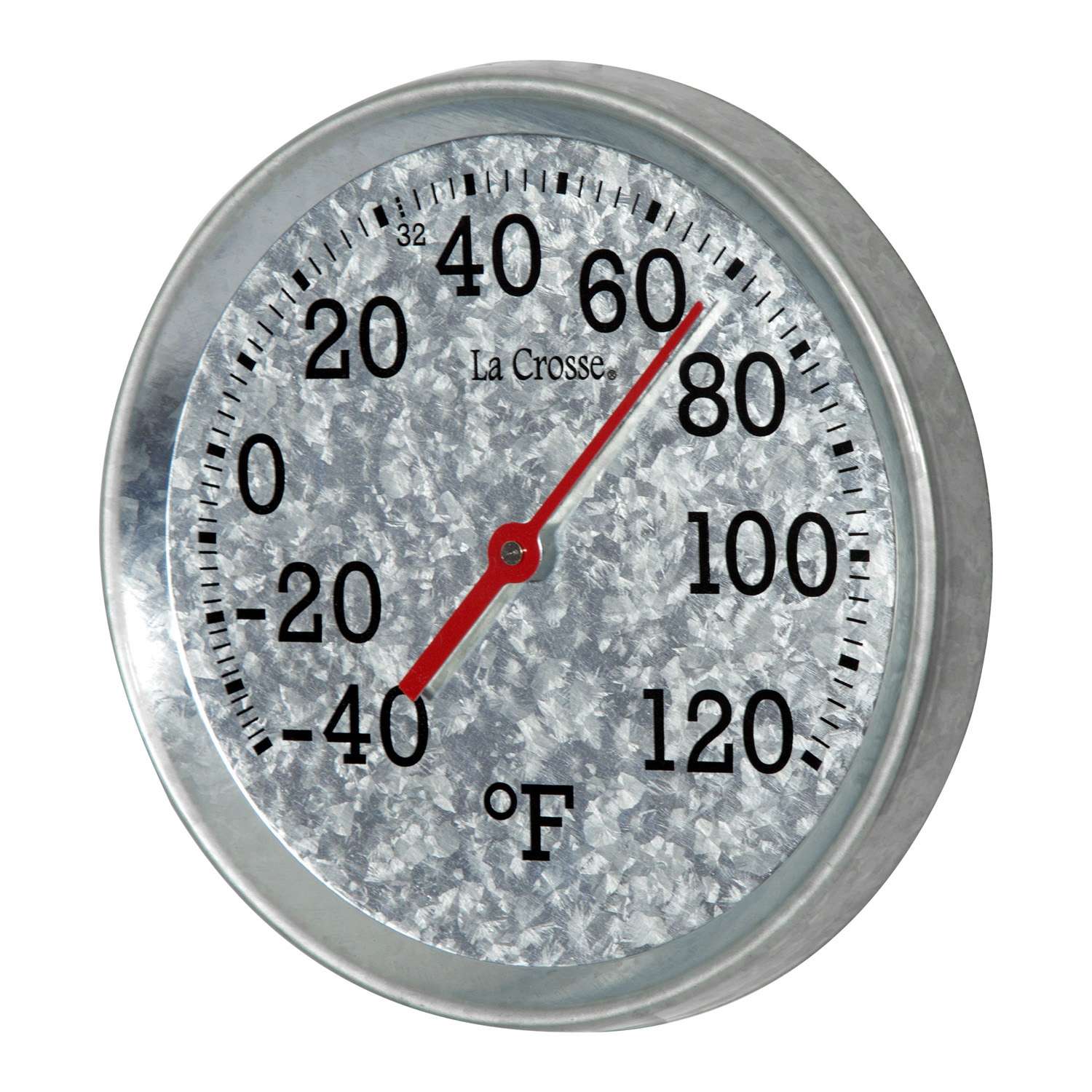  La Crosse Technology Thermometer Galvanized Metal Silver 7.5 In.