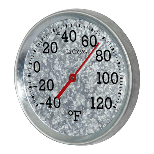  La Crosse Technology Thermometer Galvanized Metal Silver 7.5 In.