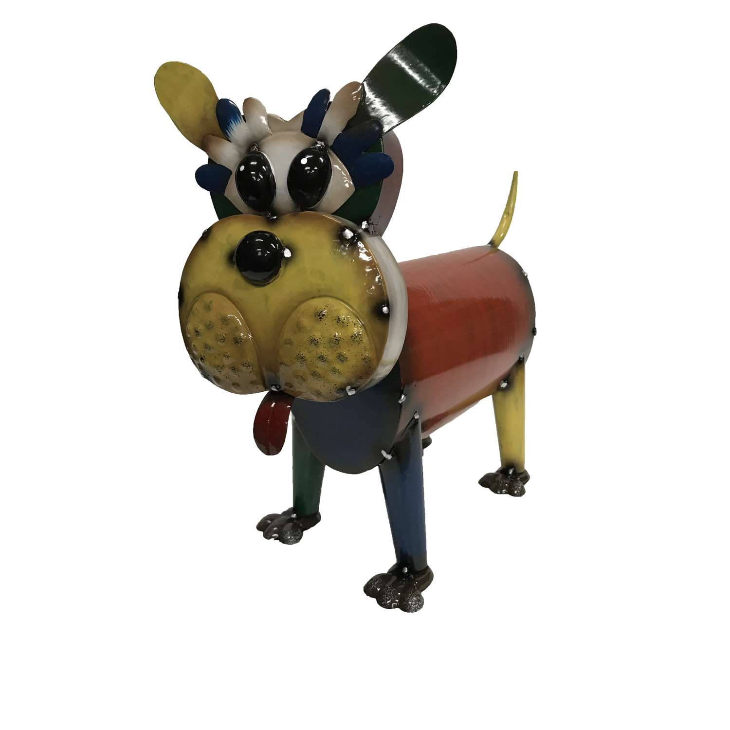  Infinity Multicolored Iron 14 In. H Dog Statue