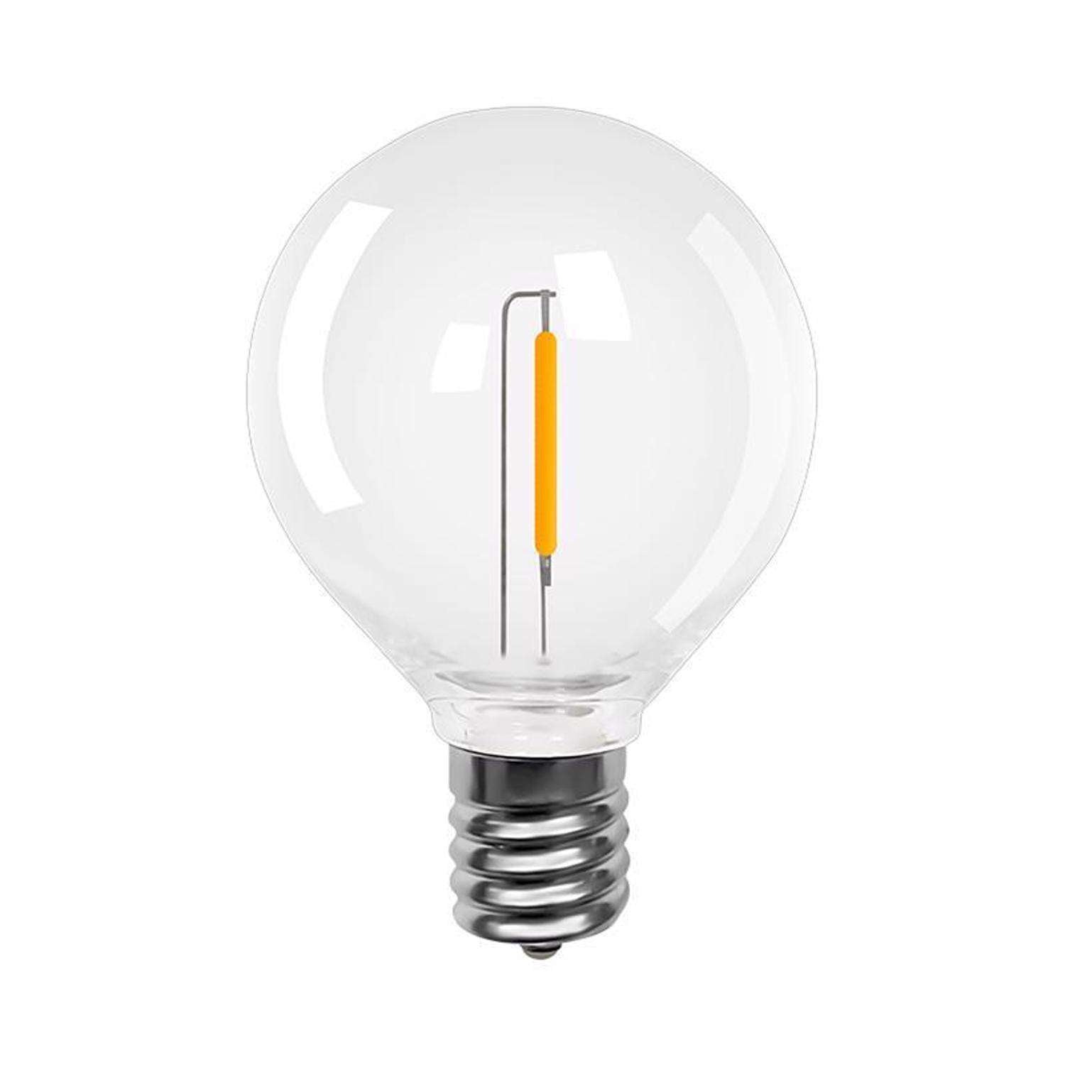  Belle Luci Holiday Bright Lights LED G50 Single Filament LED Replacement Bulb Warm White 2.5 In. 25