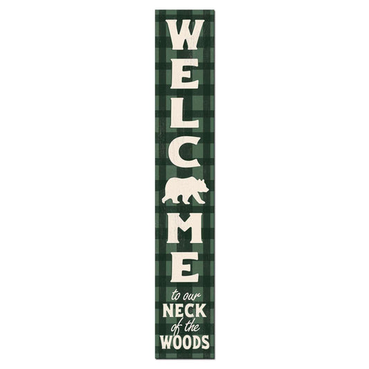 My Word! Multicolored Wood 46.5 In. H Welcome To Our Neck Of The Woods Porch Sign