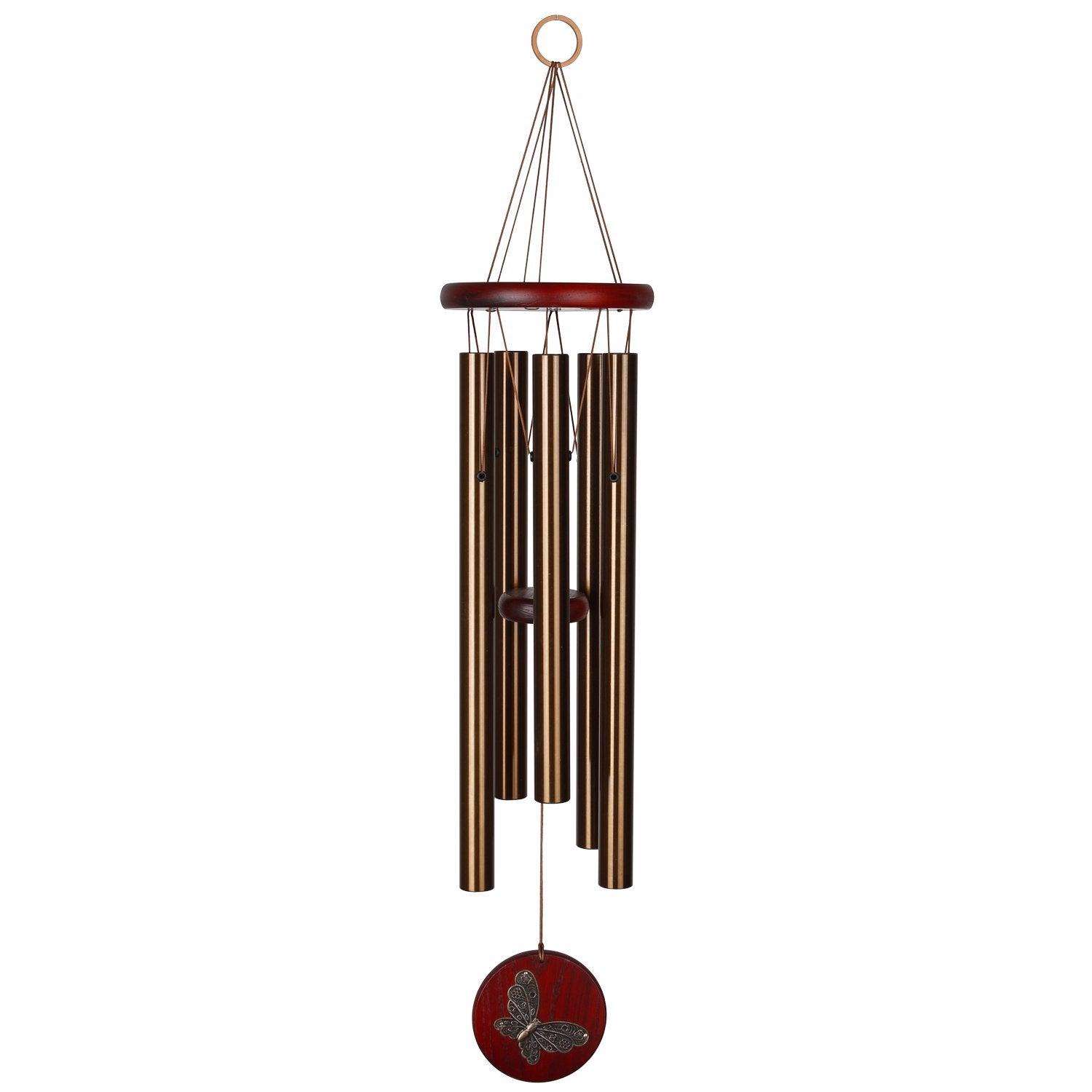  Woodstock Chimes Habitats Bronze Aluminum/Wood 26 In. Butterfly Wind Chime