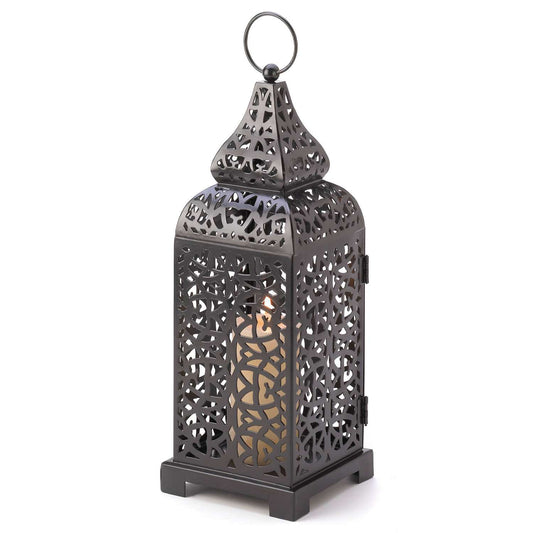  Gallery Of Light Lattuce Tower 13 In. Iron Lantern Black