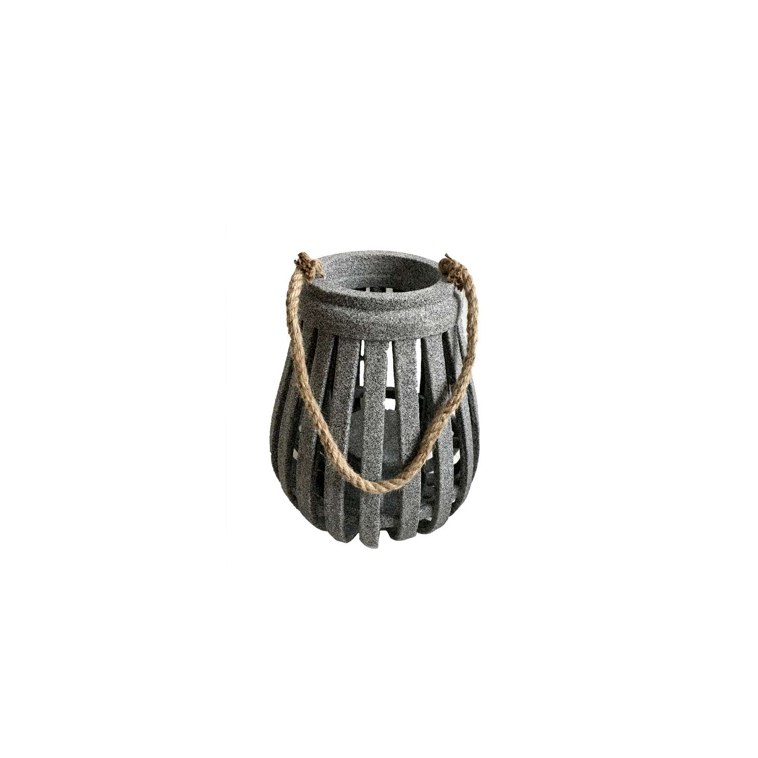  Infinity 11 In. Wood Cement Look Hanging Lantern Gray