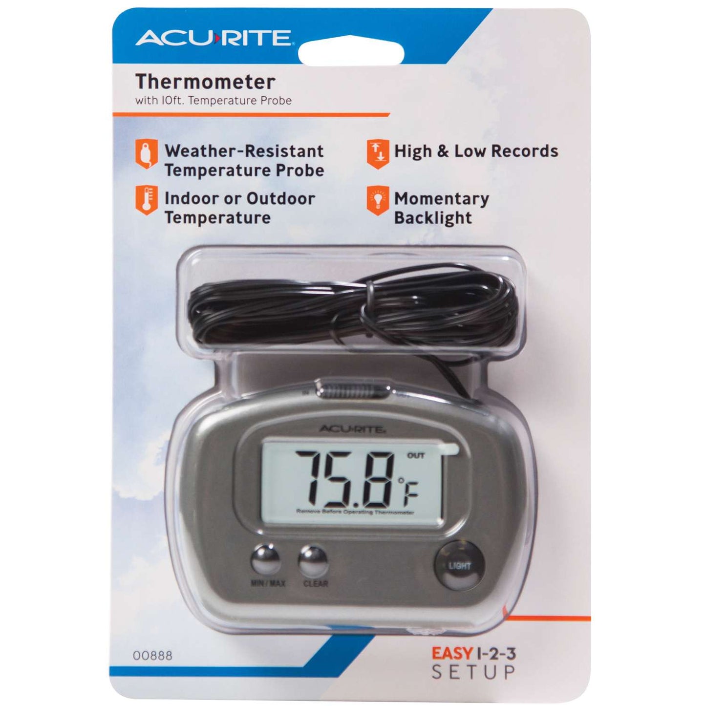  AcuRite Digital Thermometer Plastic Bronze