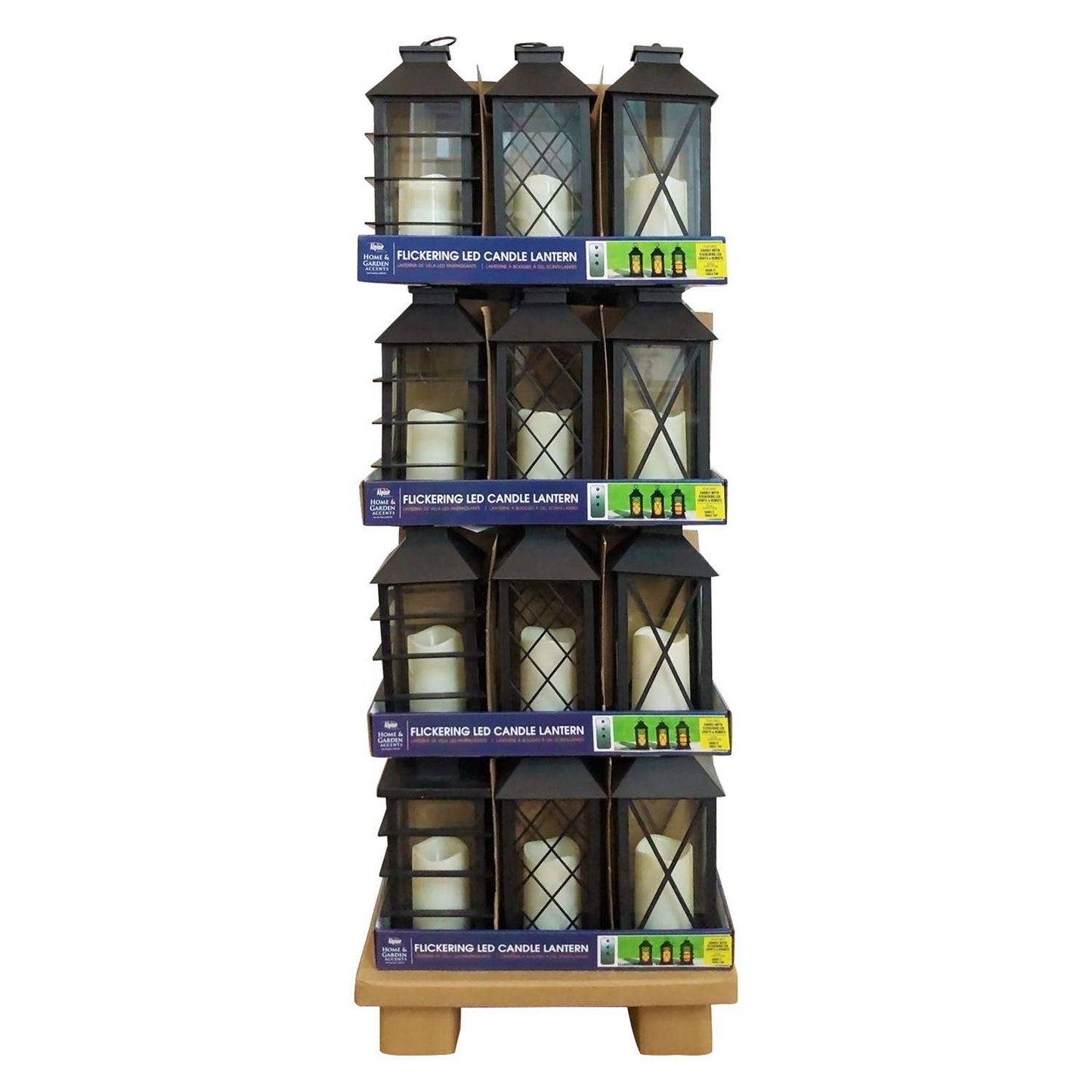  Alpine 11 In. Glass/Plastic LED Candle Lantern Black/White