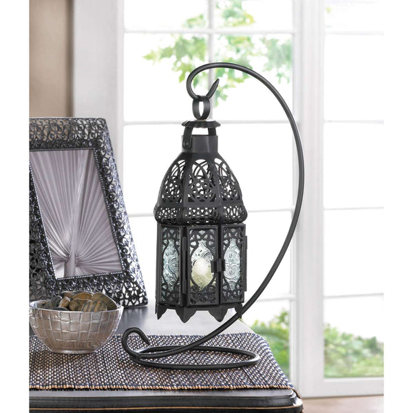  Gallery Of Light Moroccan 13 In. Glass/Metal Hanging Lantern Black