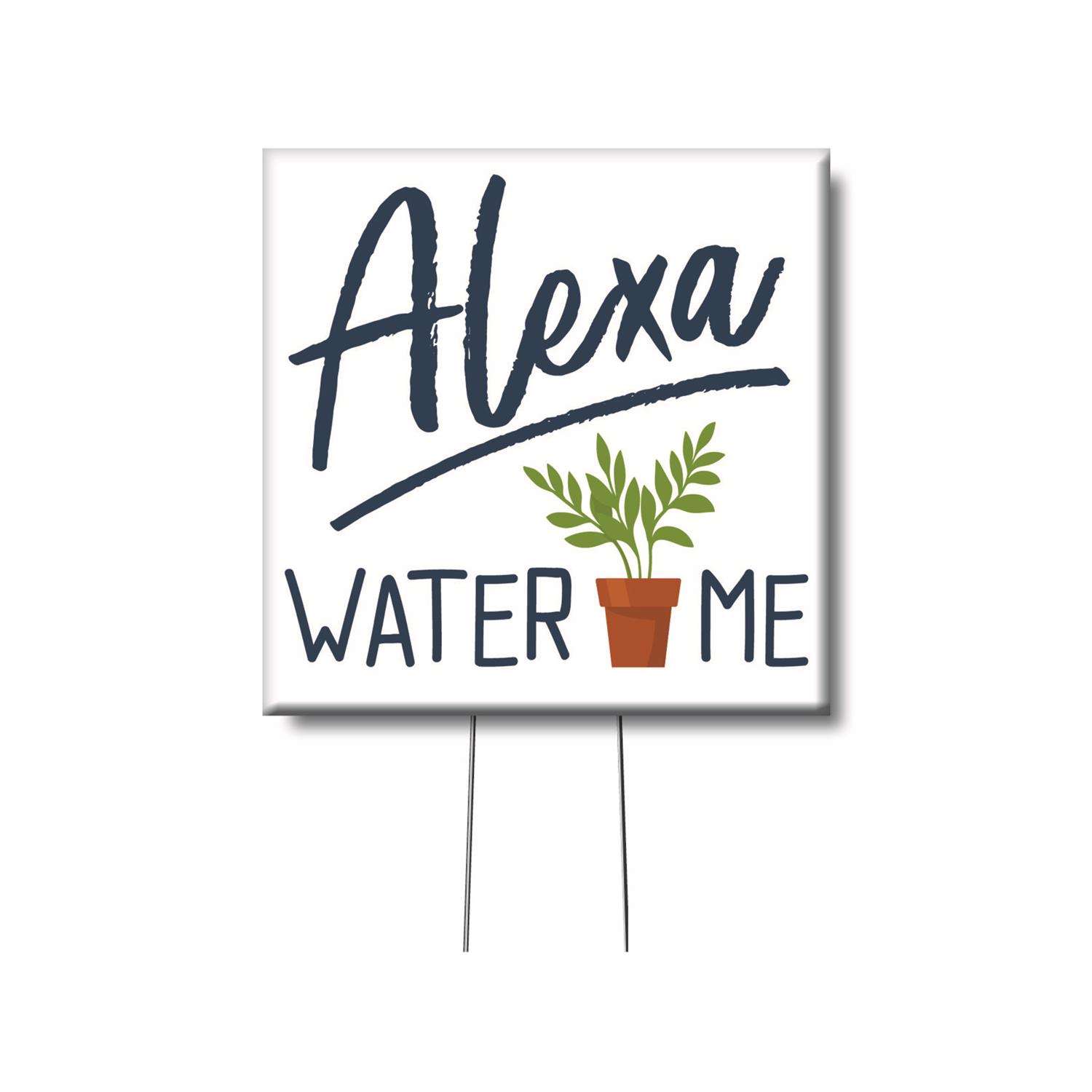  My Word! Multicolored Wood 4 In. H Alexa Water Me Plant Pokes