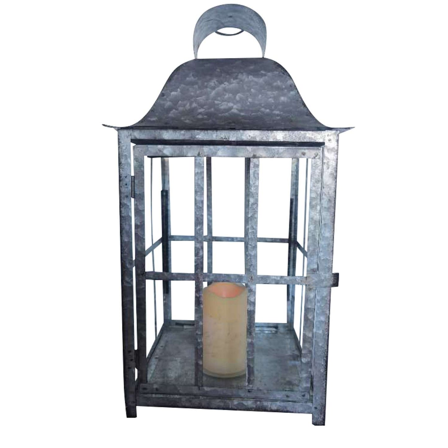  Smart Solar 16 In. Metal Lantern Silver