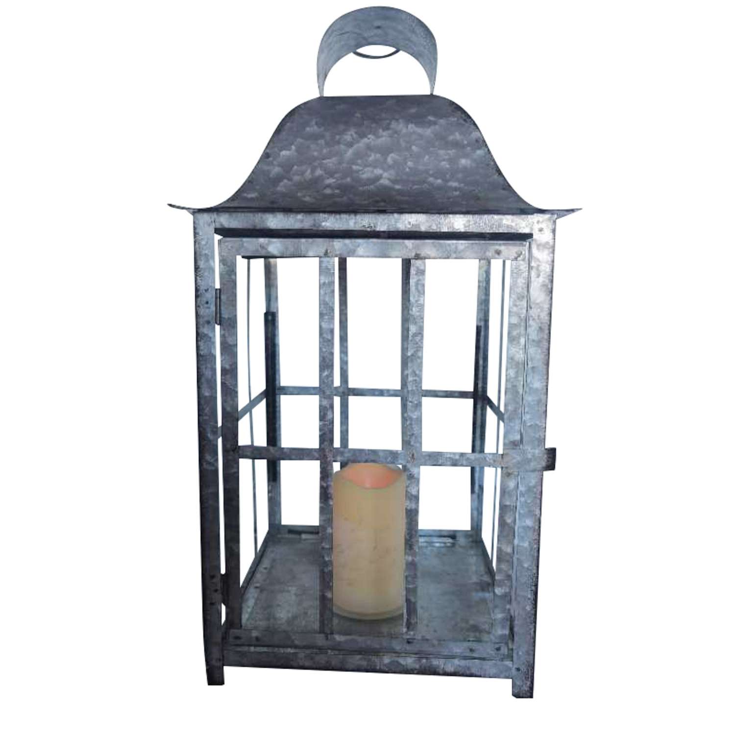  Smart Solar 16 In. Metal Lantern Silver