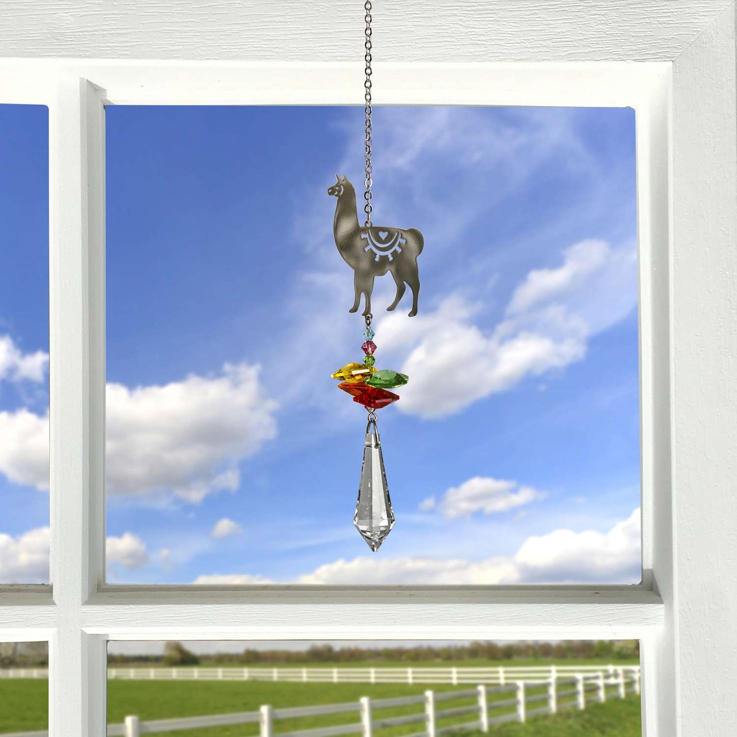  Woodstock Chimes Multi-color Crystal 4.5 In. Llama Wind Chime