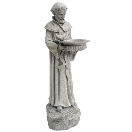  Le Power Gray Resin 20.75 In. H St. Francis Monk Statue